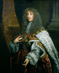 Portret van James II (1633-1701) in Garter gewaden